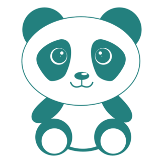 Cute Begging Panda Decal (Turquoise)
